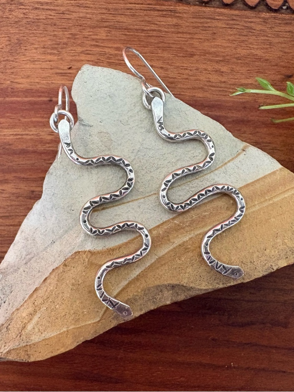 Sterling Silver Snake Dangle Earrings Artisan Carriage House Jewelry